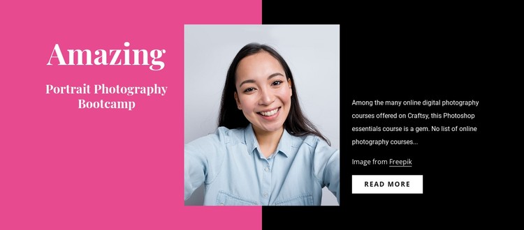 Portrait photography courses CSS Template