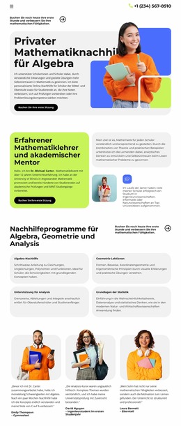 Privater Mathematiklehrer - Moderne Joomla-Vorlage