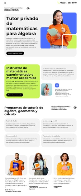 Tutor Privado De Matemáticas Plantilla CSS