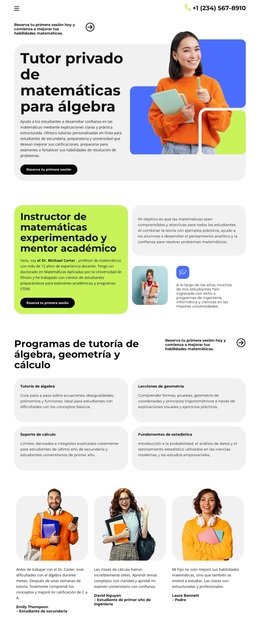 Tutor privado de matemáticas Temas de WordPress