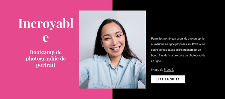 Cours de photographie de portrait Modèle HTML5