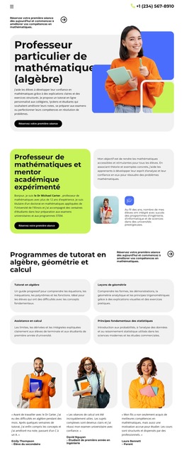 Fonctionnalité De Mise En Page Pour Professeur Particulier De Mathématiques