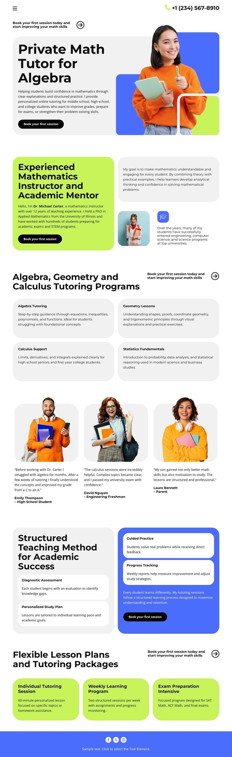 Private Math Tutor HTML5 Template