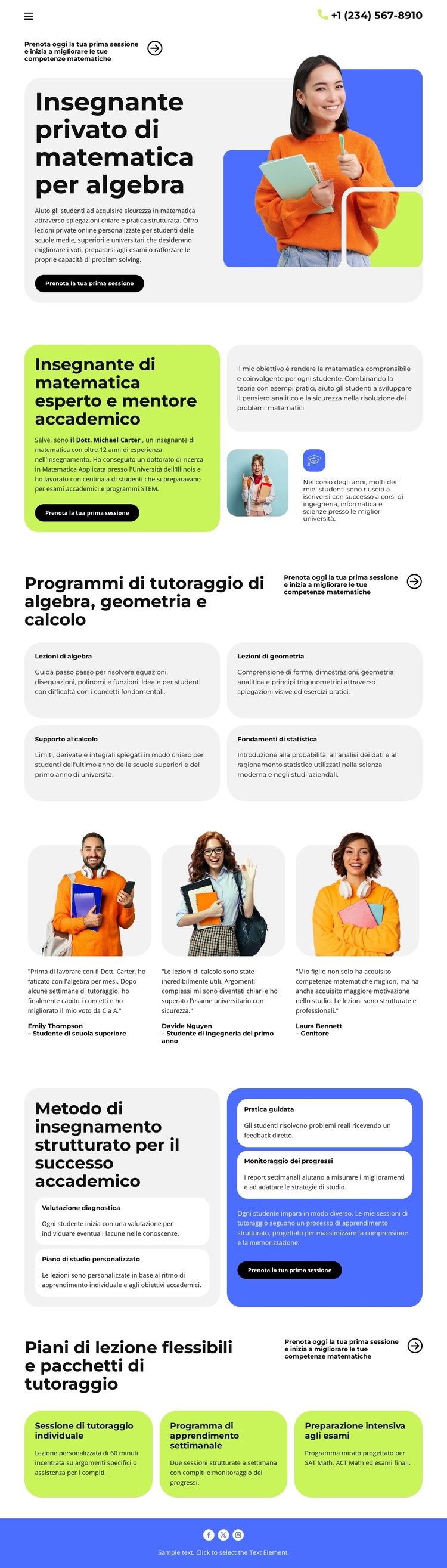 Tutor privato di matematica Modello CSS