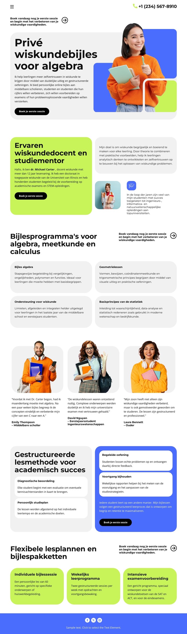 Privé wiskundebijles HTML-sjabloon