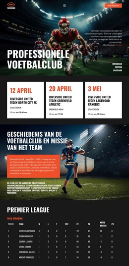 Modern voetbalteam WordPress-thema's