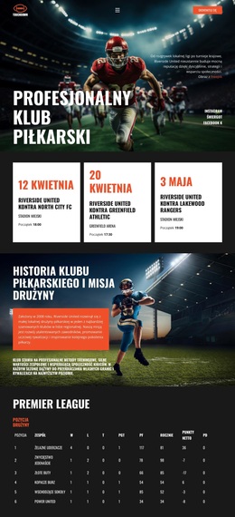 Pobierz Motyw WordPress Dla Nowoczesna Drużyna Piłkarska