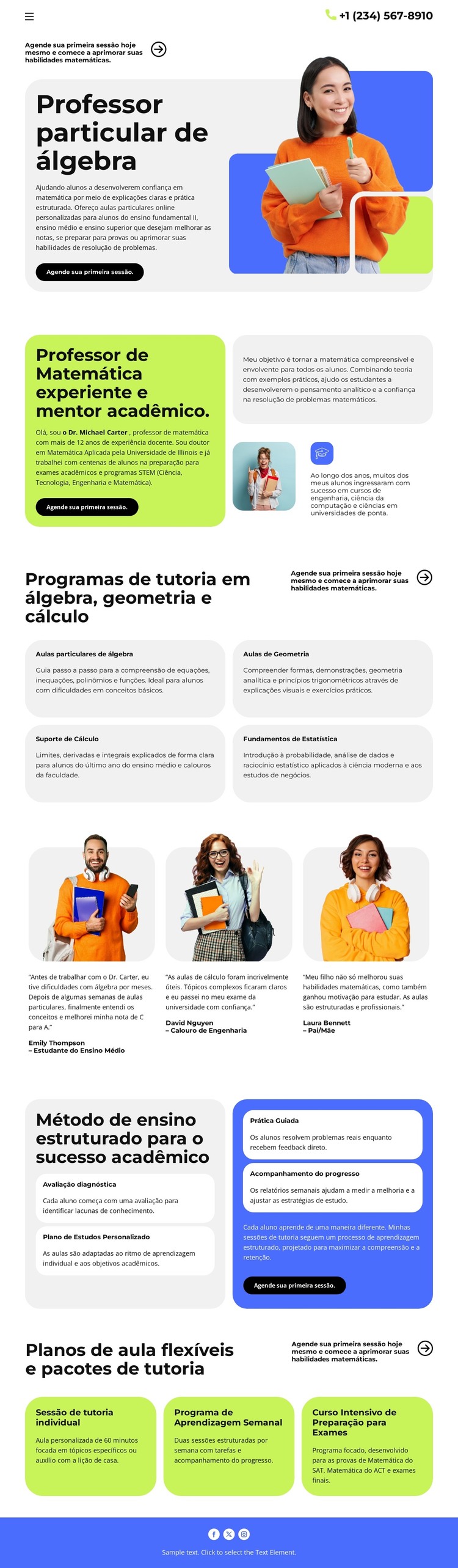 Professor particular de matemática Modelo HTML