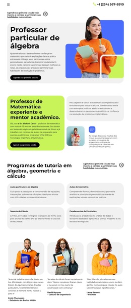Funcionalidade De Layout Para Professor Particular De Matemática