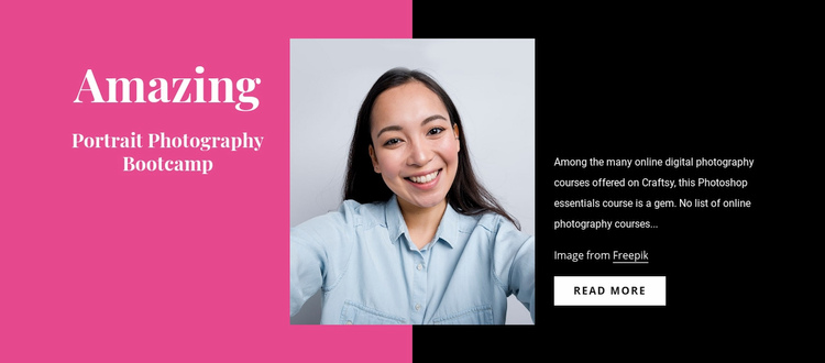 Portrait photography courses Squarespace Template Alternative