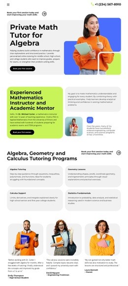Private Math Tutor - Web Page Design by Nicepage