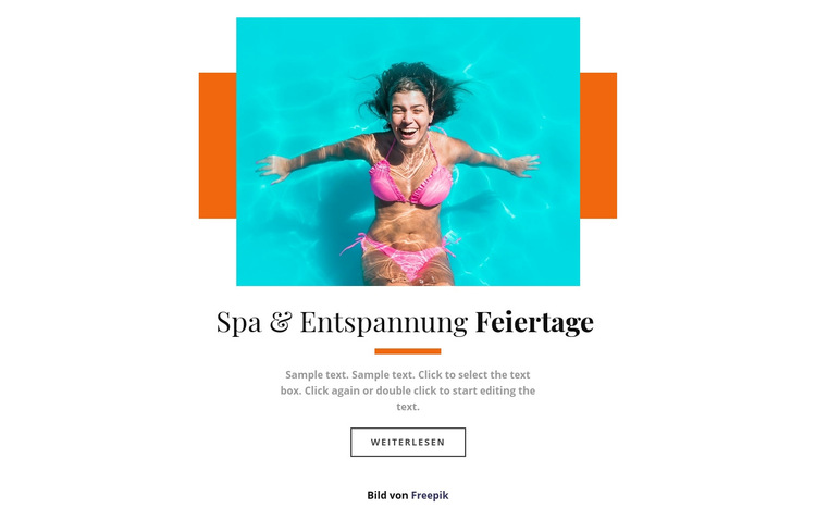 Erholungsurlaub Website-Vorlage