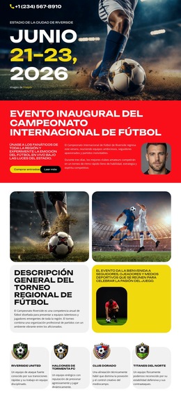 Evento del Campeonato de Fútbol Plantillas de sitios web