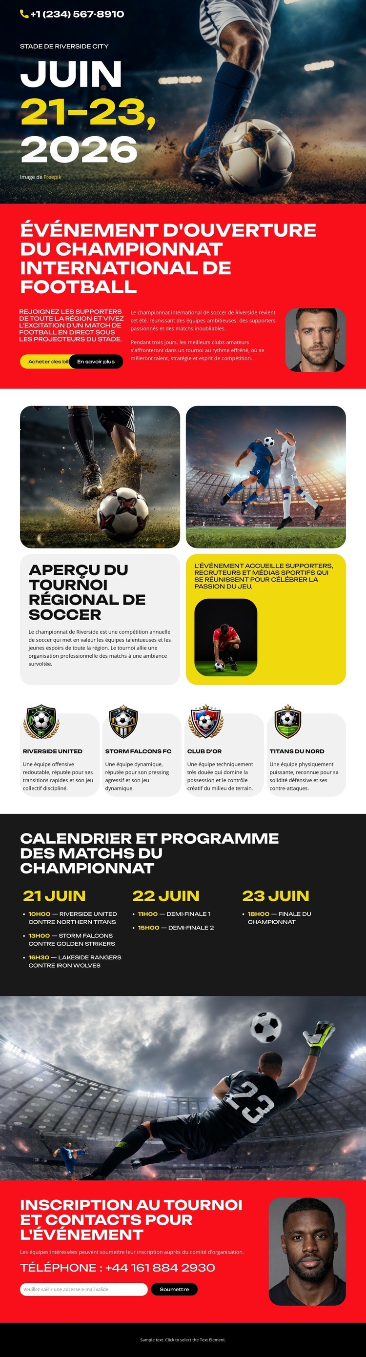 Événement du championnat de football Modèle