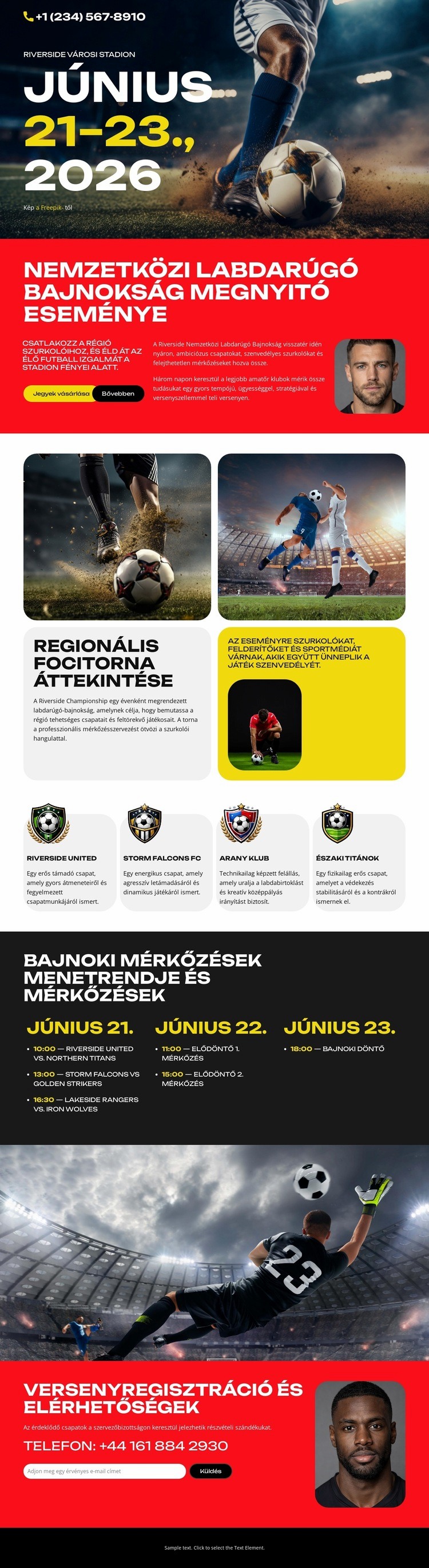 Labdarúgó-bajnokság esemény HTML Sablon