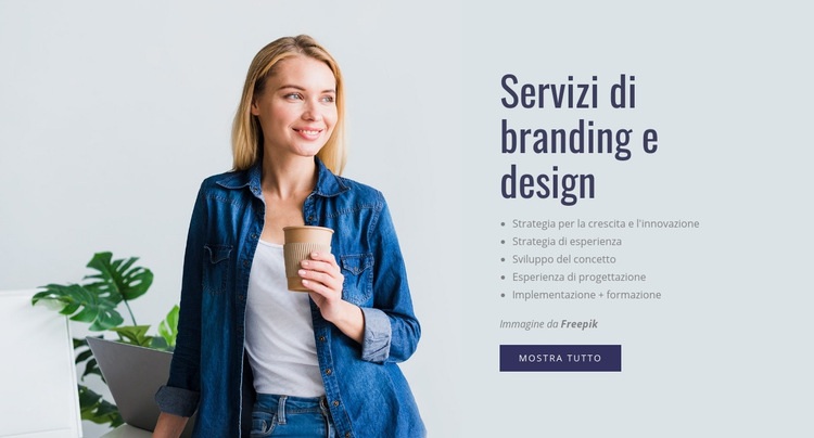 Ogni strategia di marca è unica Mockup del sito web