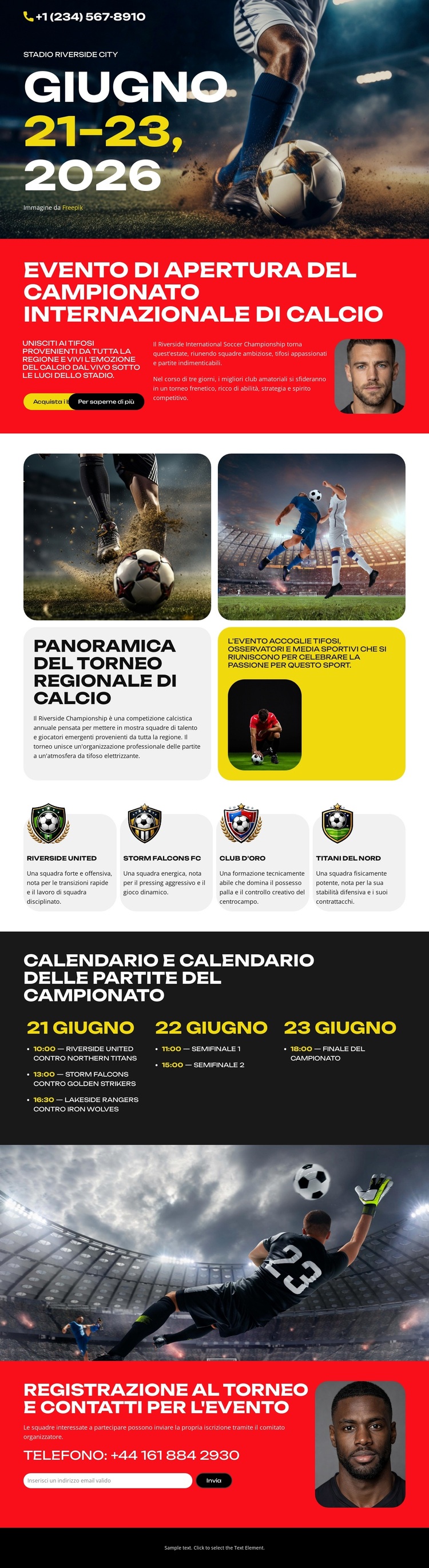 Evento del campionato di calcio Tema WordPress