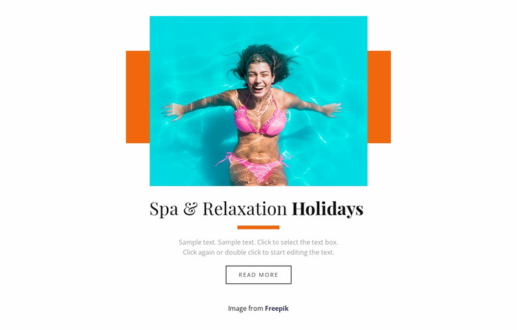 Relaxation holidays Website Mockup