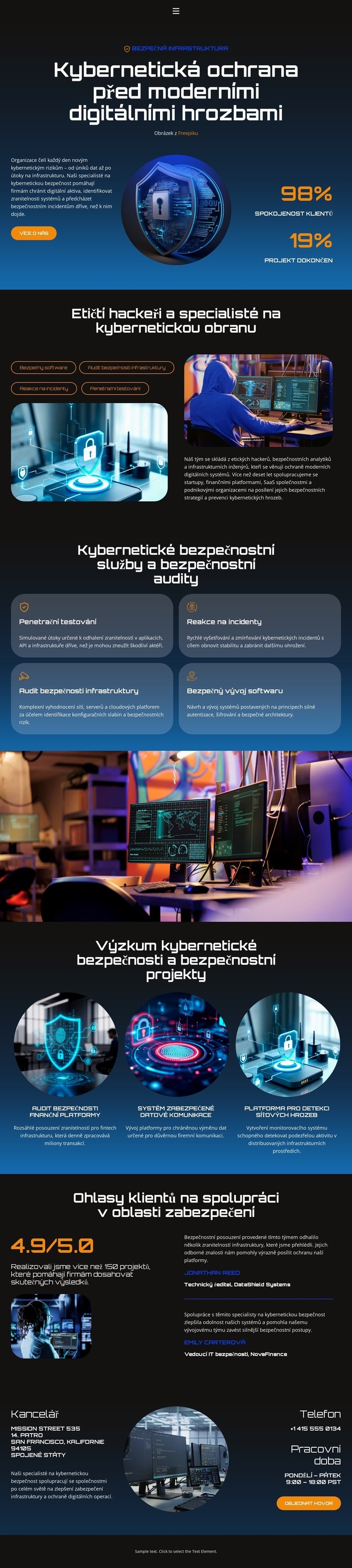 Hacker Cybersecurity Protection Šablona HTML