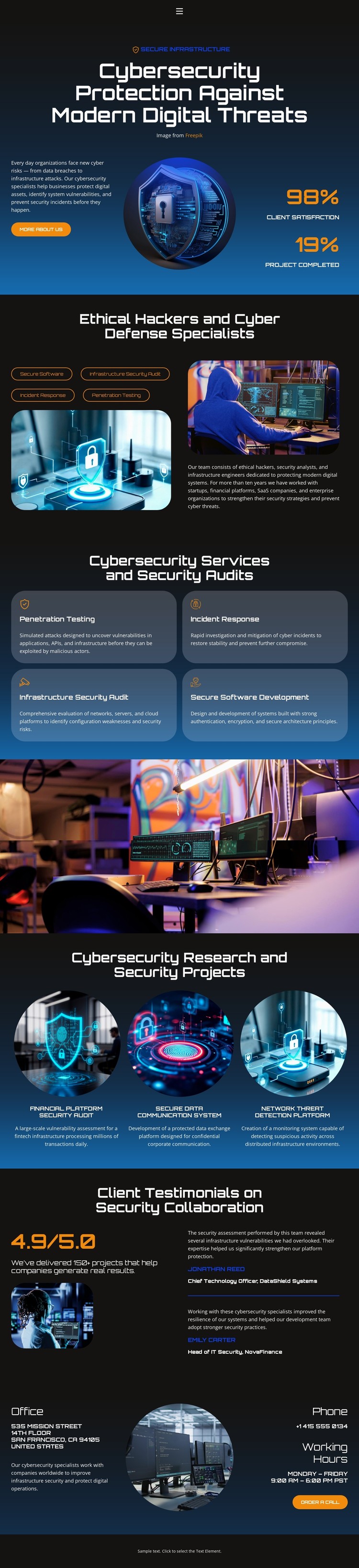 Hacker Cybersecurity Protection CSS Template