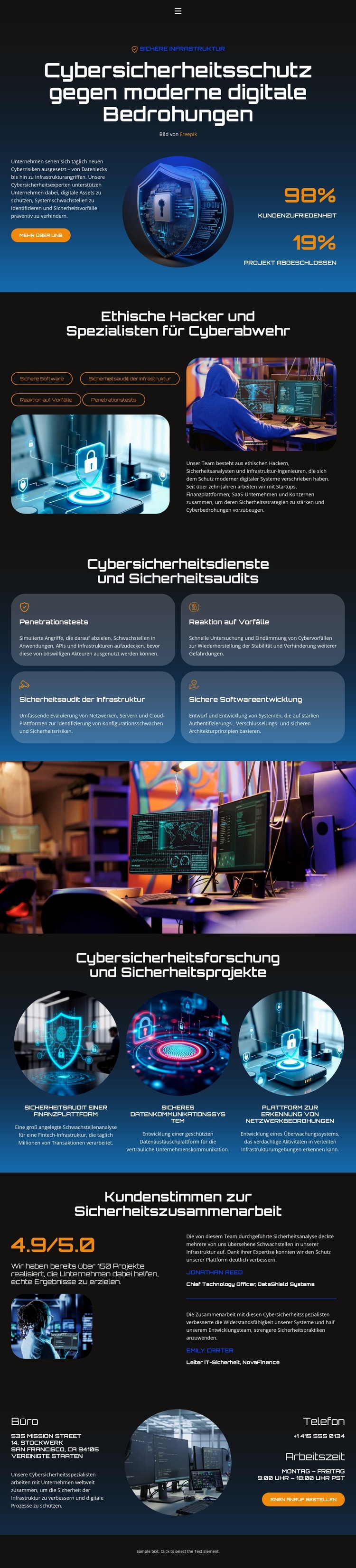 Hacker Cybersecurity Protection Website-Vorlage