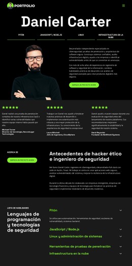 Portafolio De Desarrolladores Hackers Plantilla De Diseño