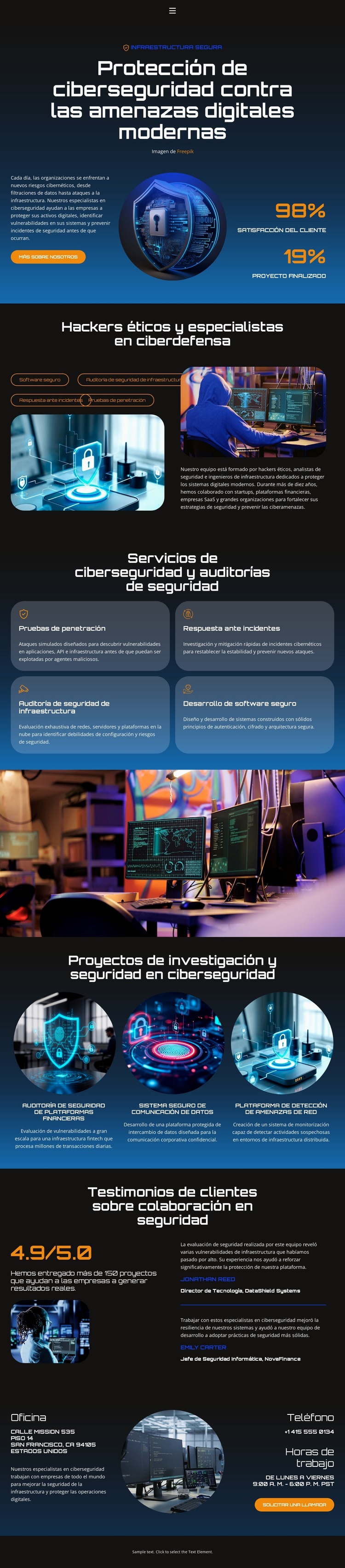 Hacker Cybersecurity Protection Plantilla de sitio web