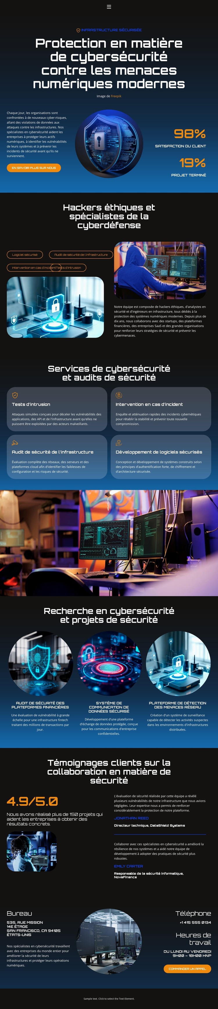 Hacker Cybersecurity Protection Modèle de site Web