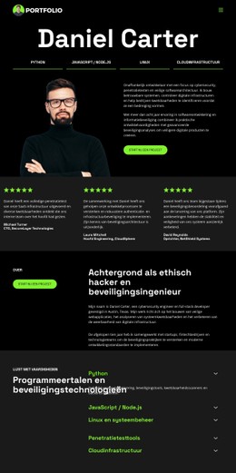 Hacker-ontwikkelaarportfolio CSS-sjablonen
