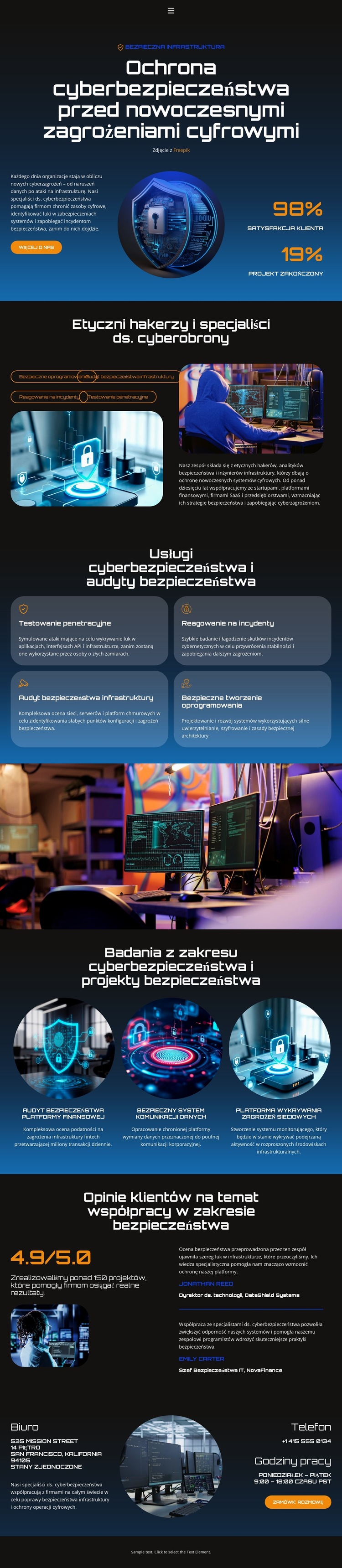 Hacker Cybersecurity Protection Szablon witryny sieci Web