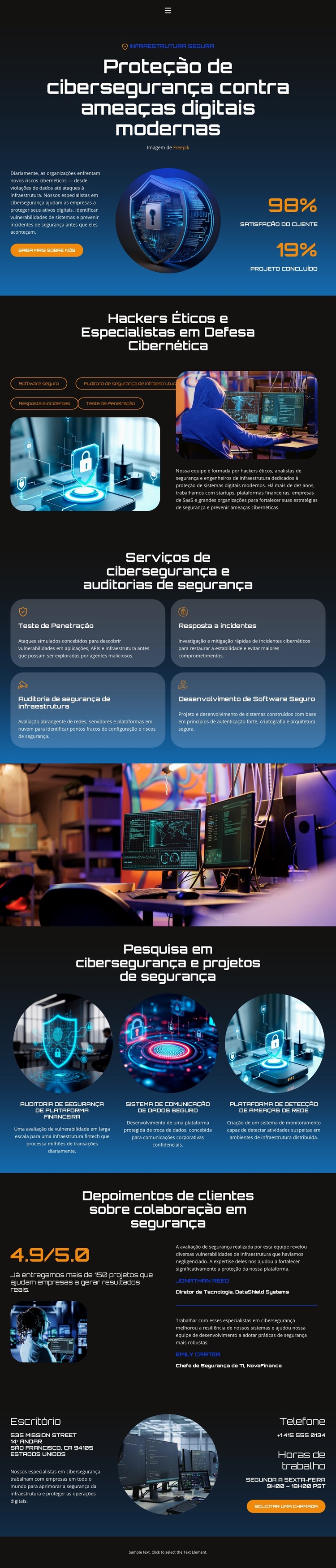 Hacker Cybersecurity Protection Modelo de site