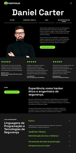 Portfólio De Desenvolvedor Hacker - Tema WordPress Pronto Para Usar