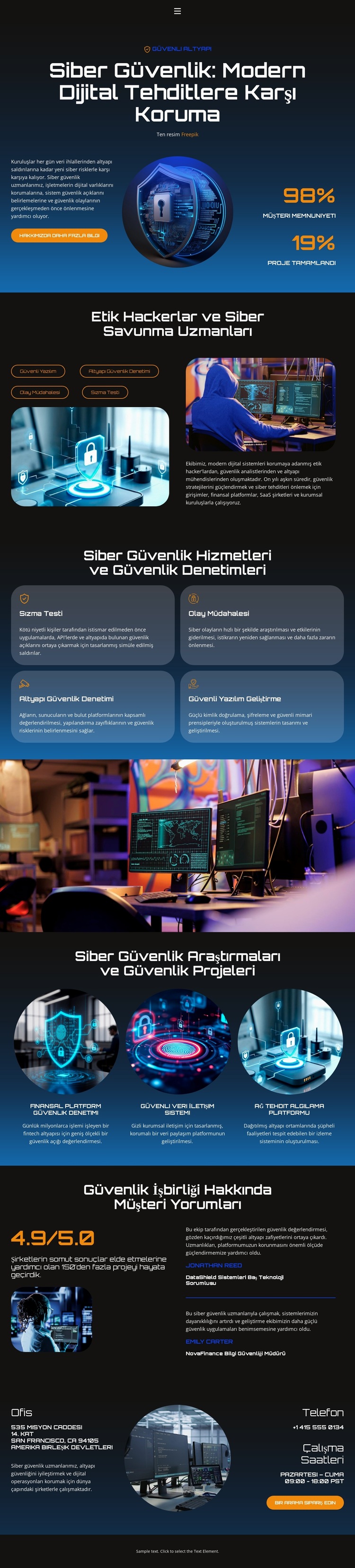 Hacker Cybersecurity Protection Web Sitesi Şablonu