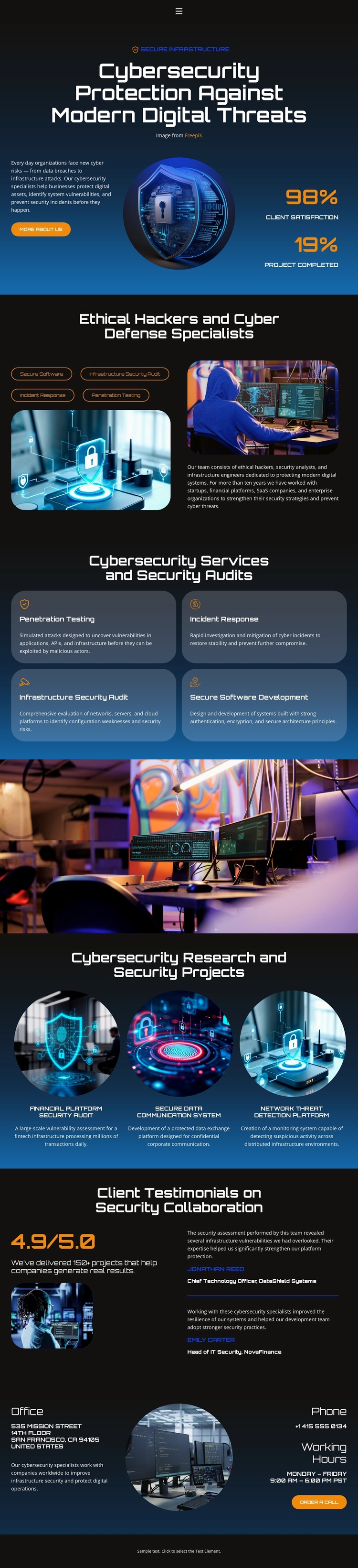 Hacker Cybersecurity Protection Website Template