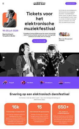 Ticket voor het Electronic Music Festival CSS-sjablonen