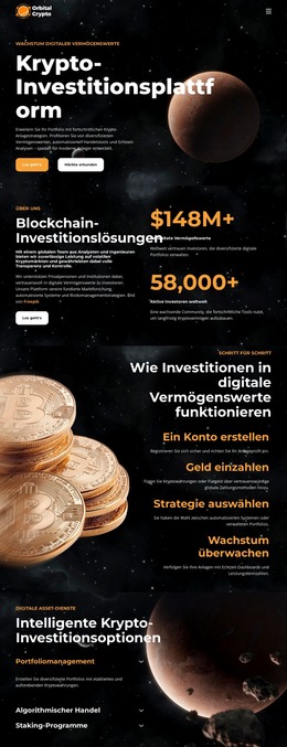 Krypto-Investitionsplattform Joomla-Vorlagen