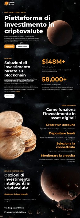 Piattaforma Di Investimento In Criptovalute Modello CSS A Larghezza Intera