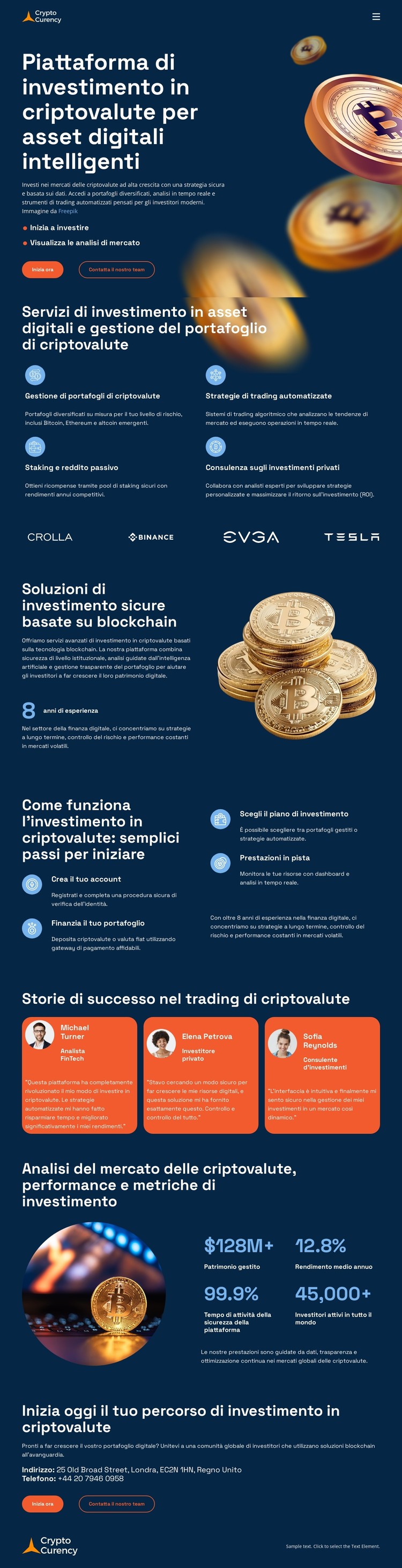 Trading e investimenti in criptovalute Modello CSS