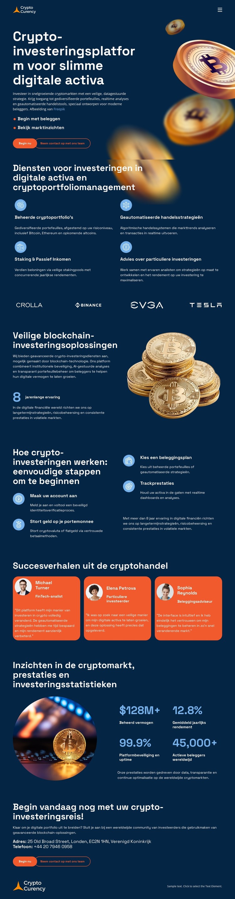 Cryptohandel en -investeringen HTML-sjabloon
