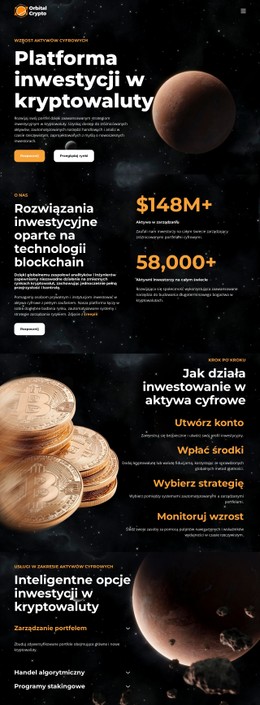 Platforma Inwestycji W Kryptowaluty Szablon CSS Na Pełną Szerokość Ekranu