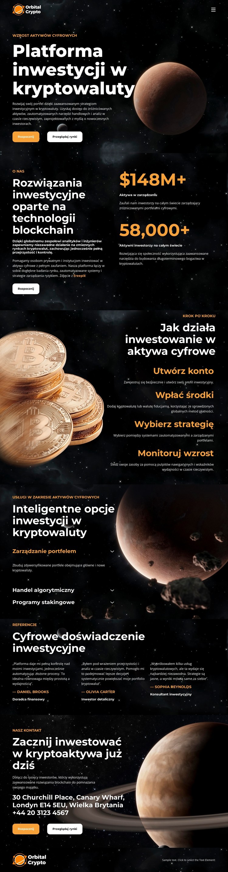 Platforma inwestycji w kryptowaluty Szablon CSS