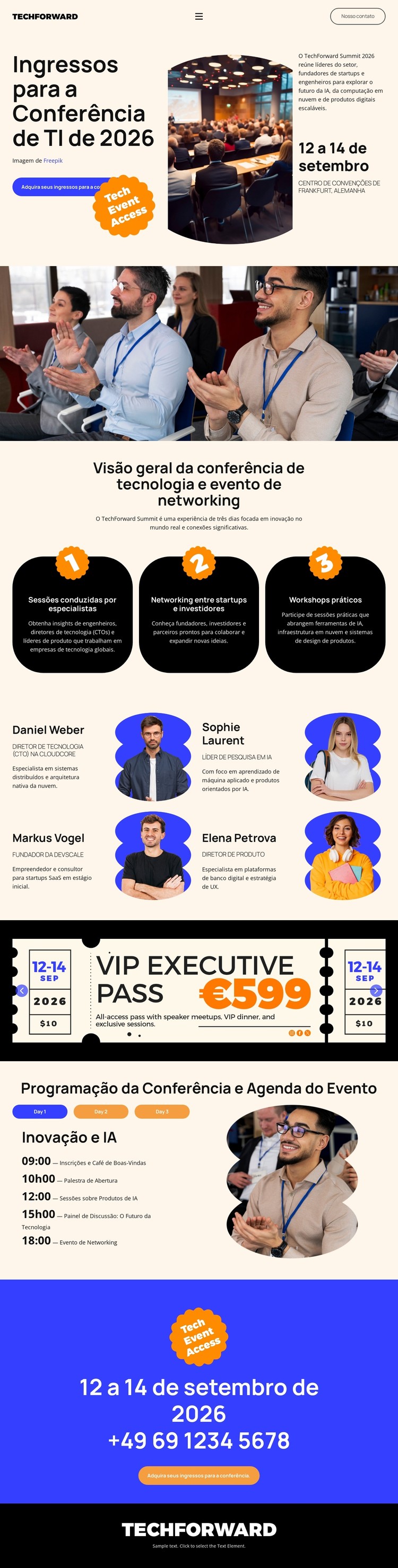 IT Conference Ticket Template CSS