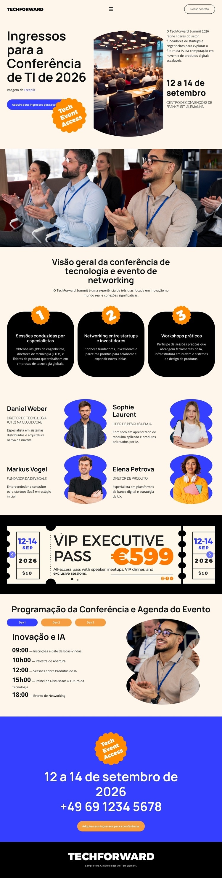 IT Conference Ticket Landing Page