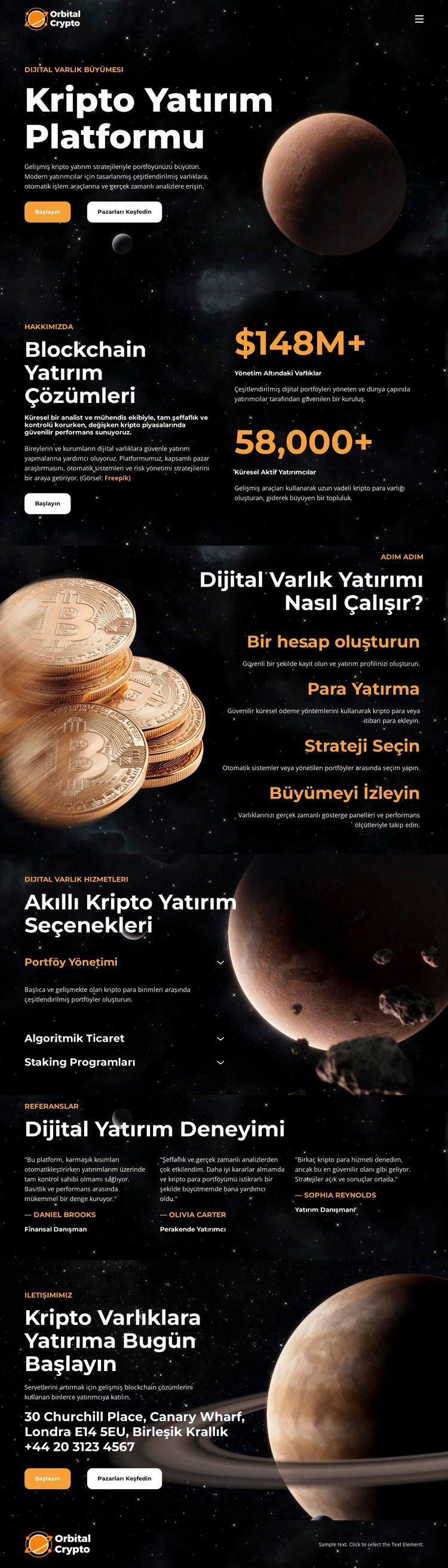 Kripto Yatırım Platformu HTML Şablonu