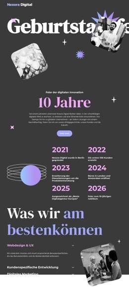 Jubiläum Der Digitalagentur - Zielseite