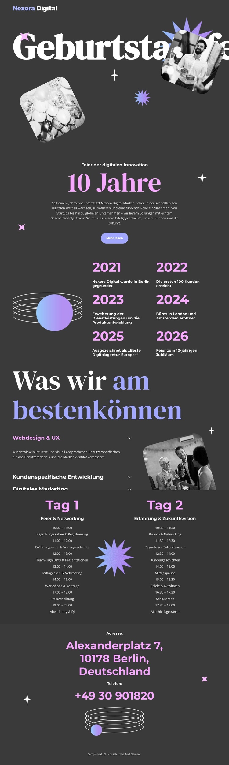 Jubiläum der Digitalagentur WordPress-Theme