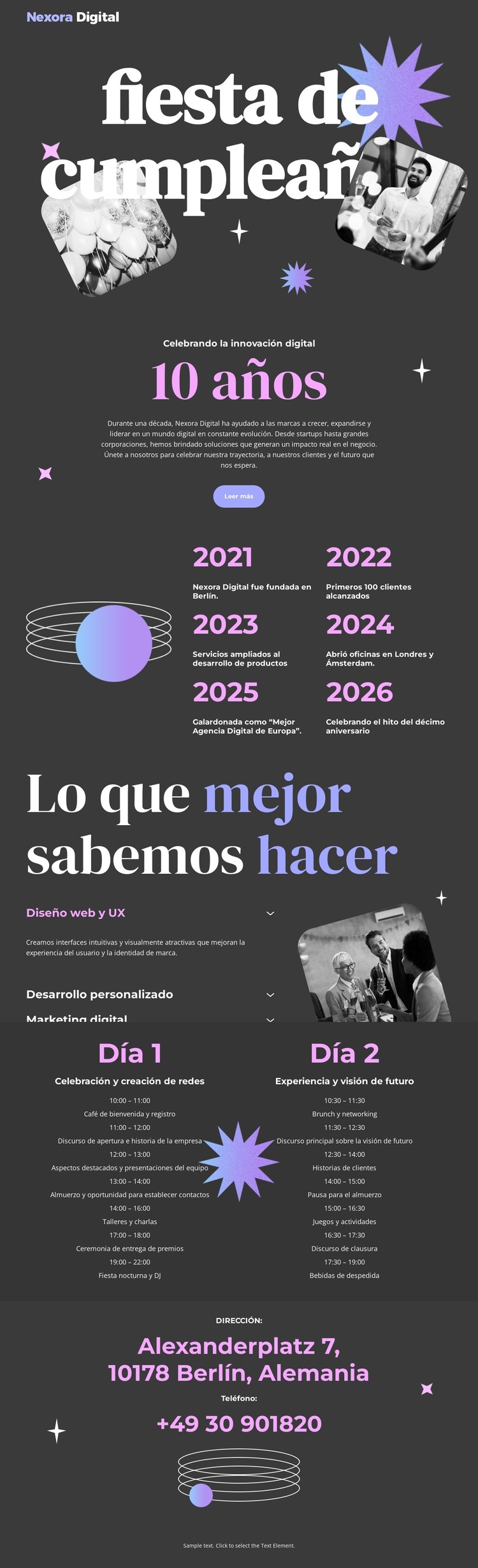 Aniversario de la agencia digital Plantilla HTML