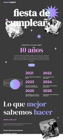 Aniversario De La Agencia Digital: Plantilla De Una Página Para Cualquier Dispositivo