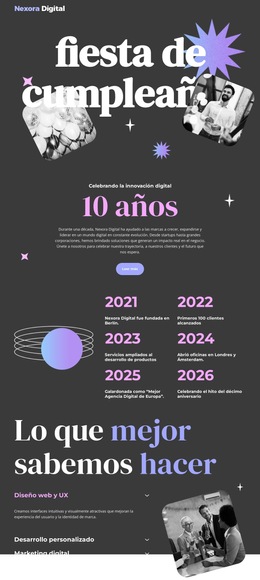 Aniversario De La Agencia Digital - Plantilla De Sitio Web Profesional