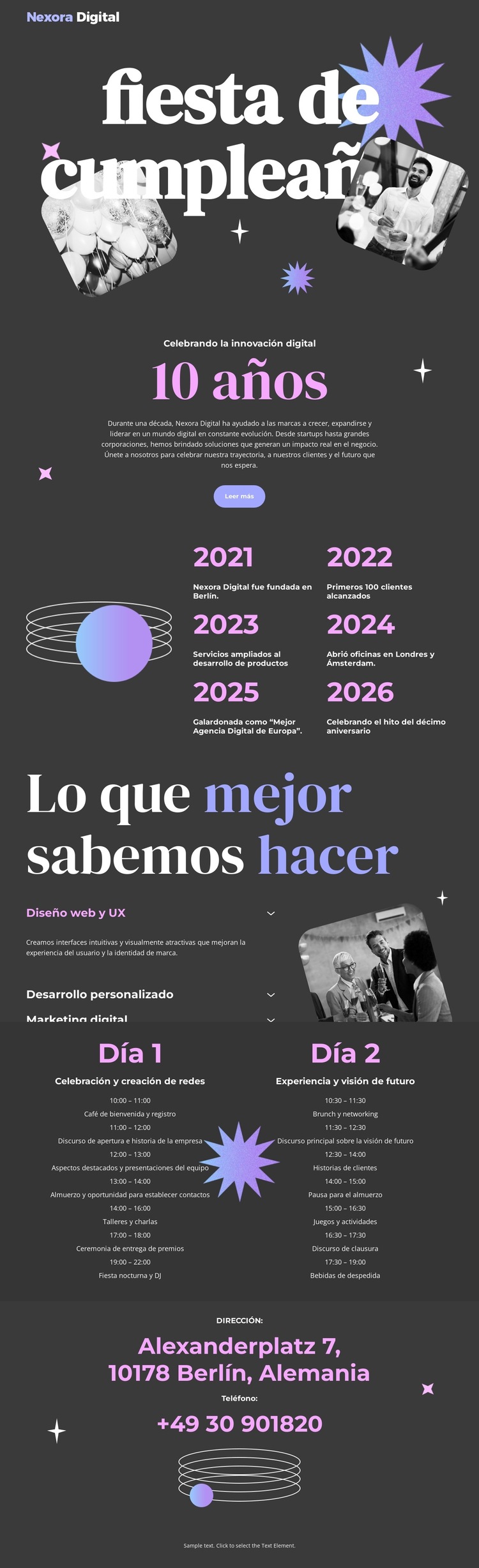 Aniversario de la agencia digital Plantilla de sitio web